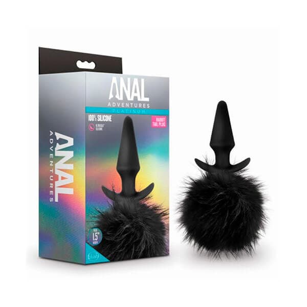 ANAL ADVENTURES - SORT BUNNYTAIL BUTT PLUG - Nautii.dk