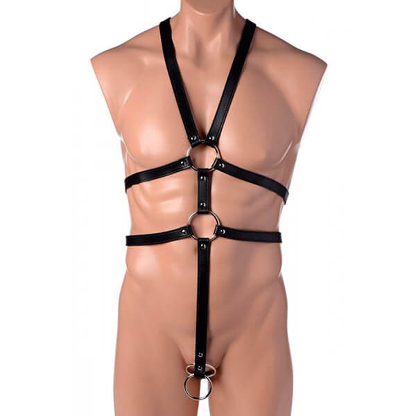 STRICT - MALE FULL BODY HARNESS MED PENISRINGE - Nautii.dk