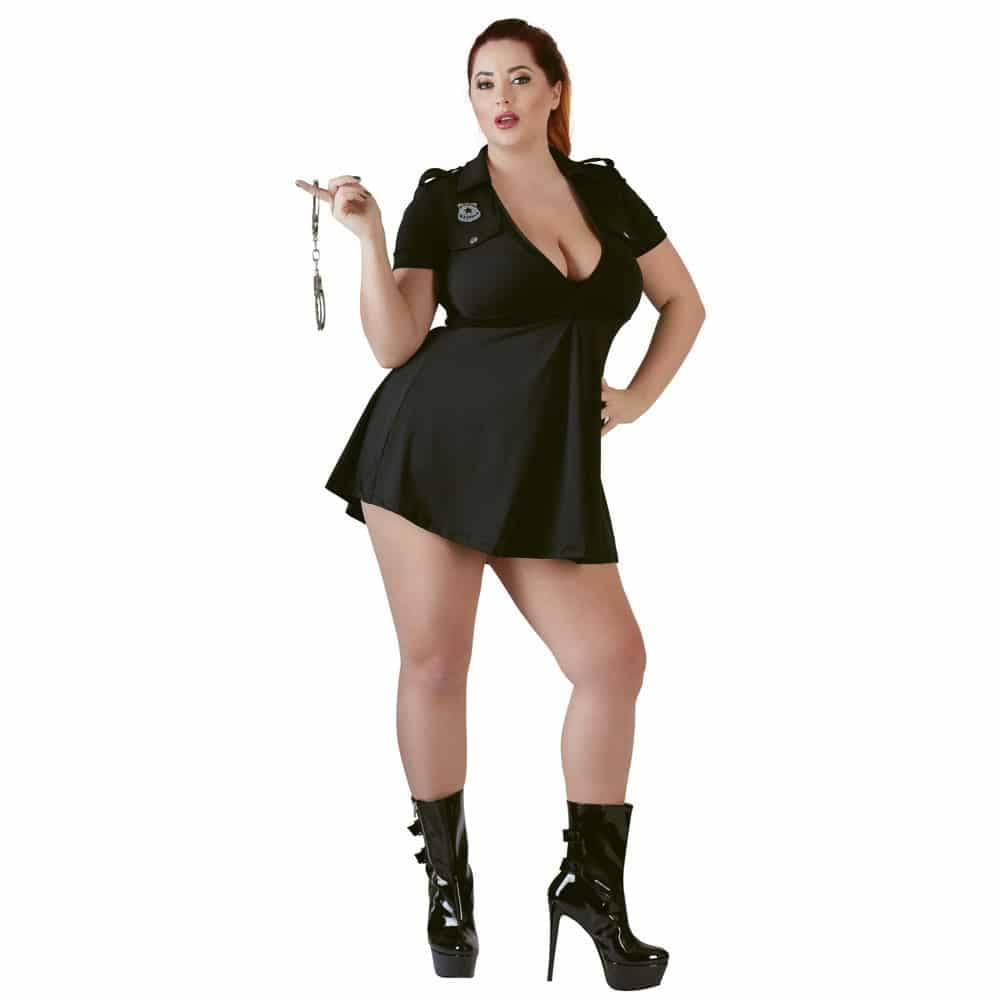 Cottelli Politibetjent Kjole Kostume Sort - XXL - Private Play