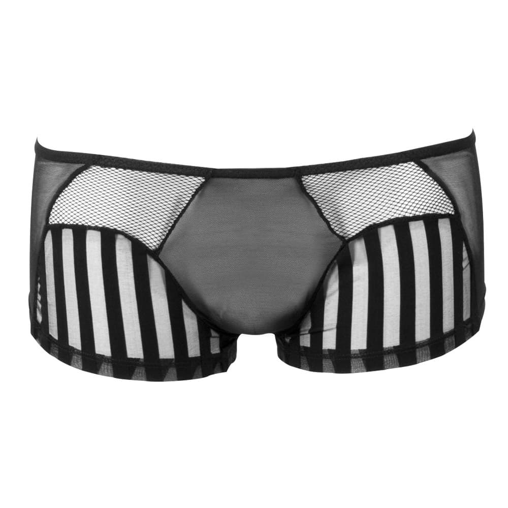 SvenJoyment Kort Netboksershorts med Striber Sort - XXL - Private Play