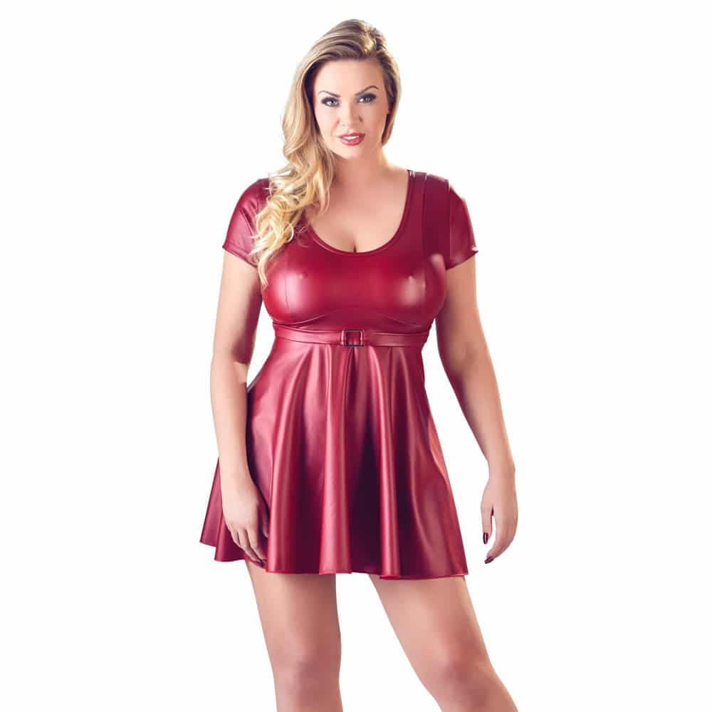 Cottelli Rød Wet-Look Babydoll - XXL - Private Play