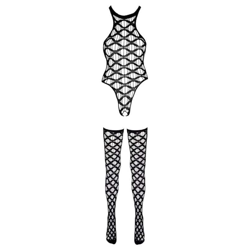 NO:XQSE Annabelle Bundløs Bodystocking Sort - Private Play