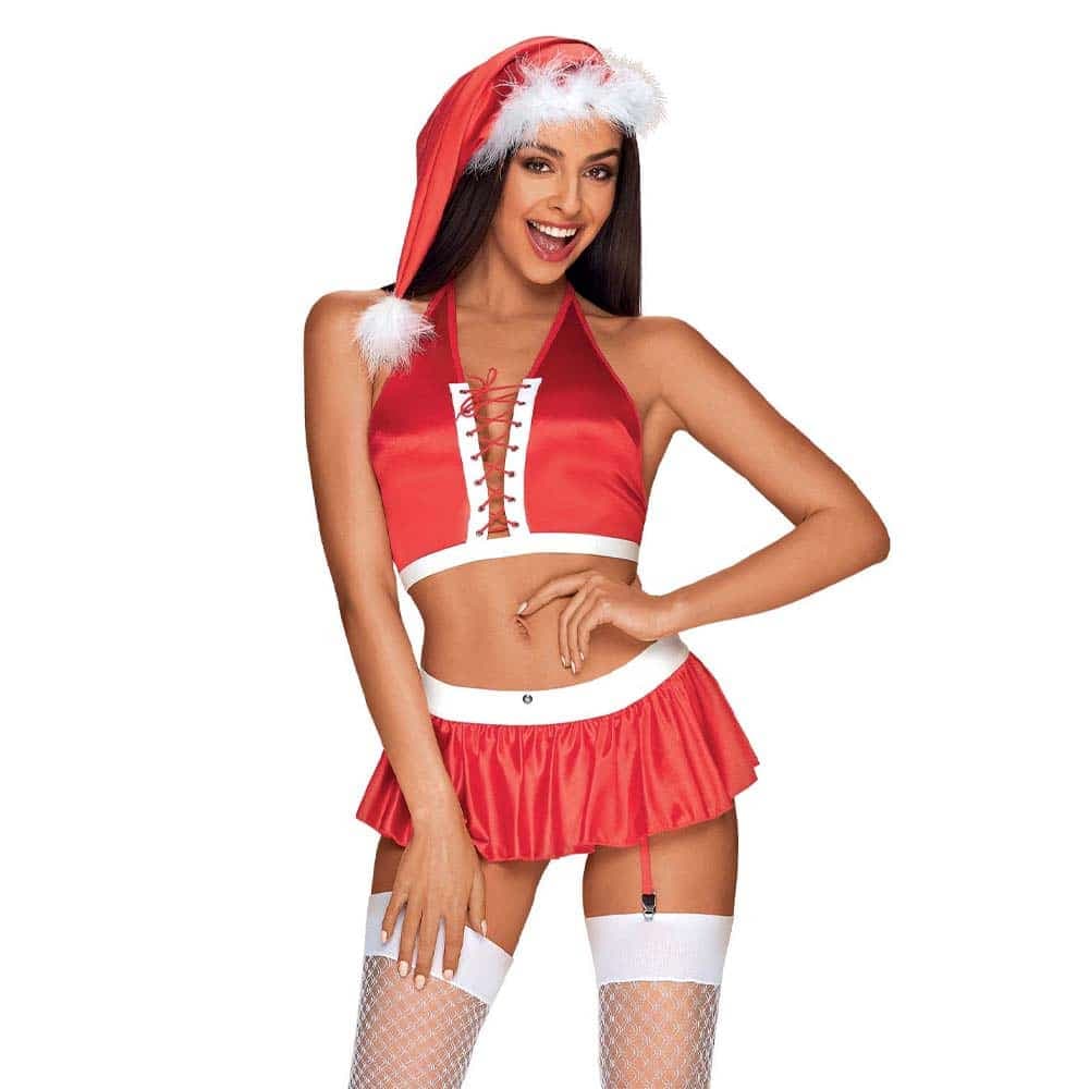 Obsessive Ms Claus Kostume Rød - XXL - Private Play