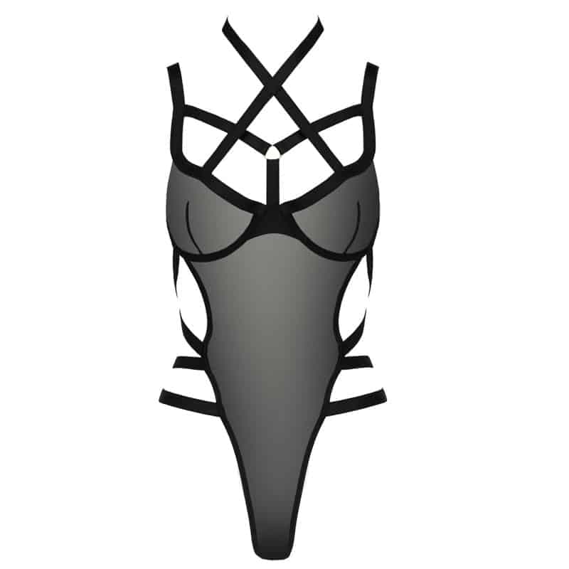Passion Hagar Bodystocking Sort - XXL/XXXL - Private Play