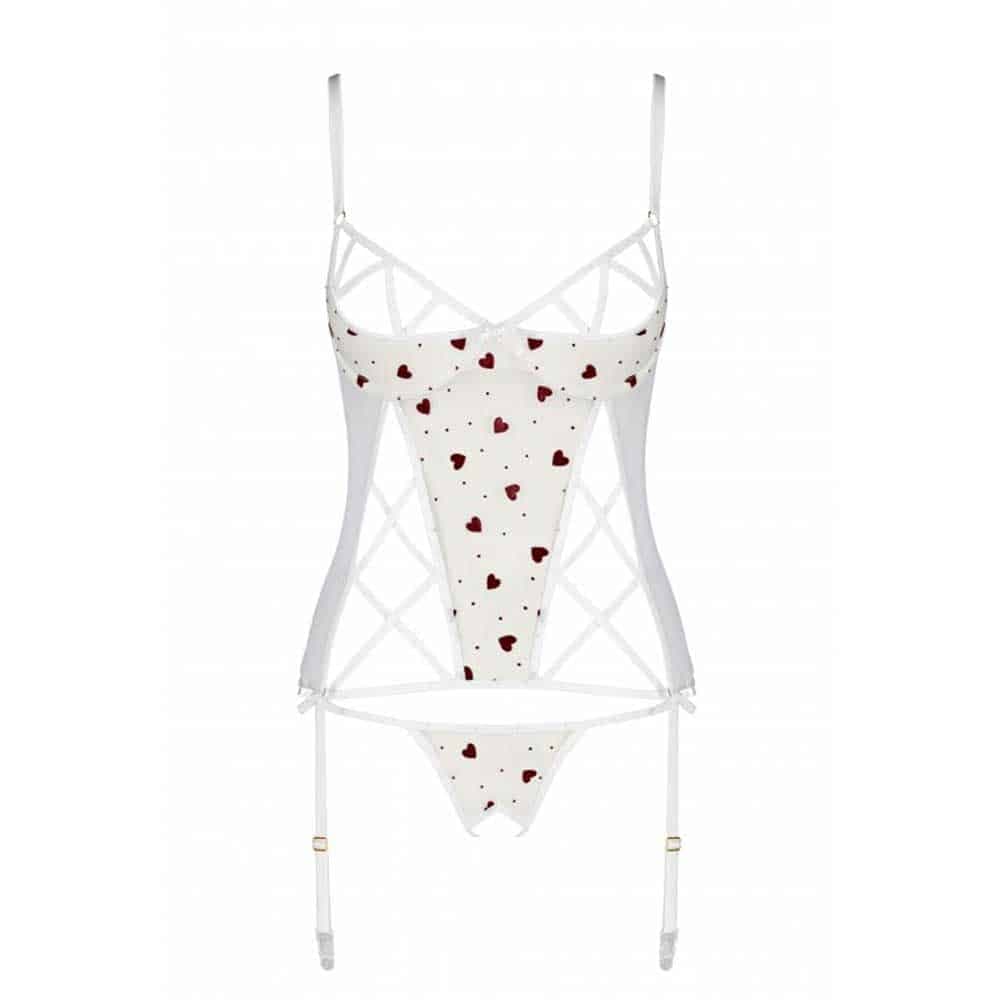 Passion Lovelia Korset Hvid - L/XL - Private Play