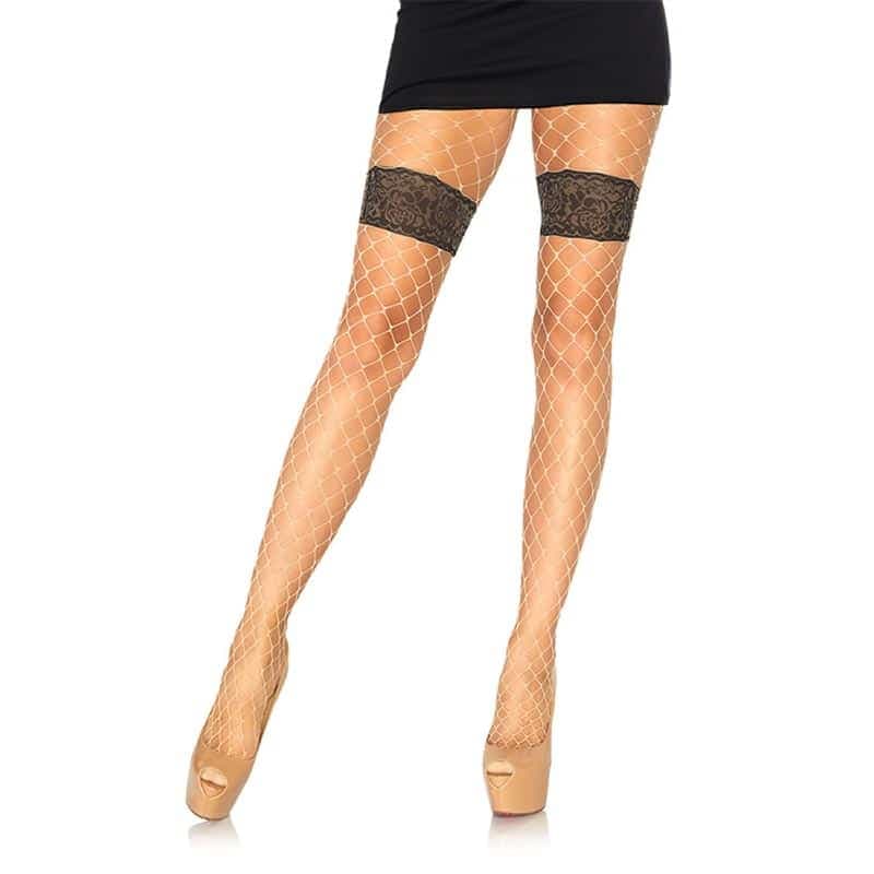 Leg Avenue Diamants Strømpebukser Nude og Sort - Private Play