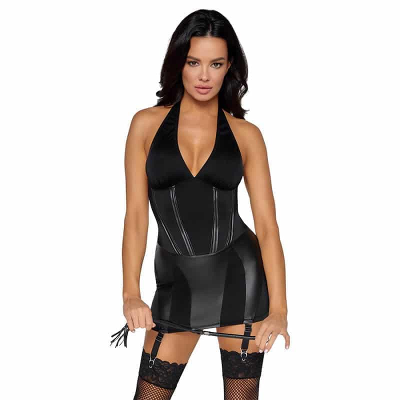 Cottelli Domina Kjole Kostume Sort - XL - Private Play