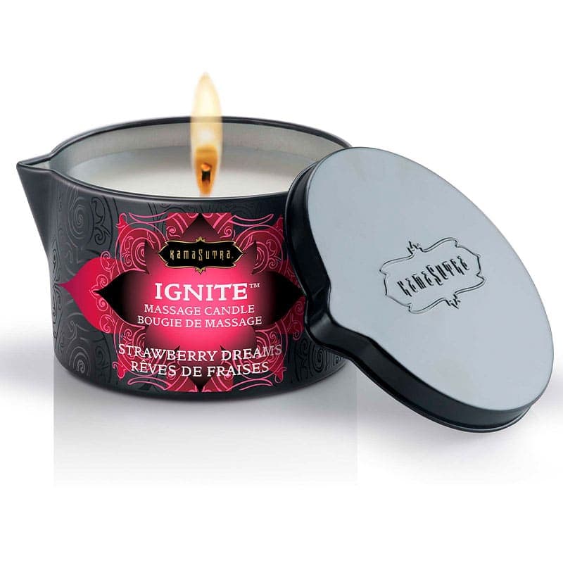 Kama Sutra Ignite Massagelys Jordbær - Private Play