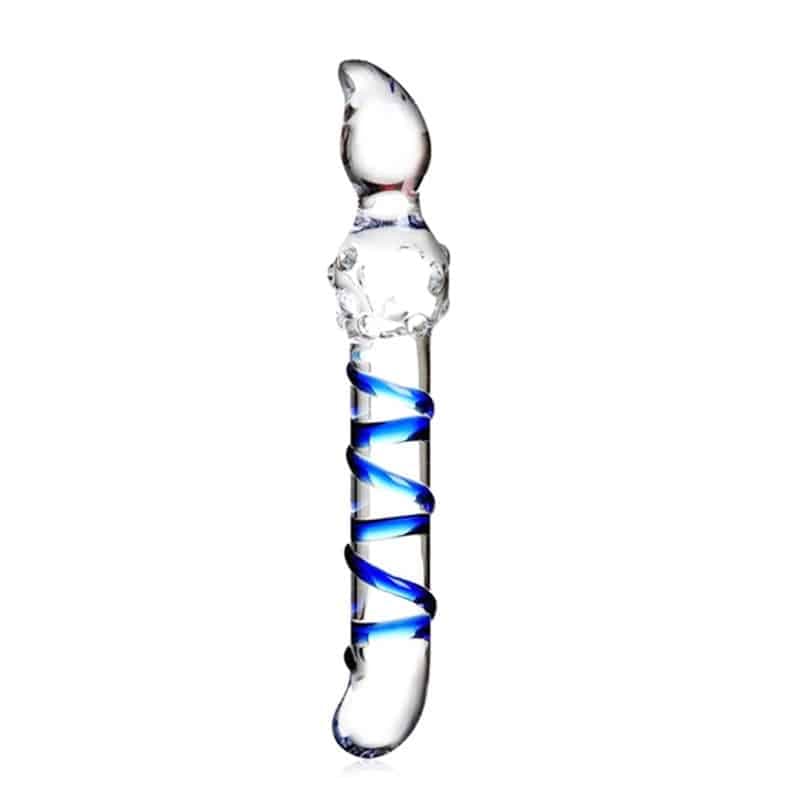 Celestials Ribbed Glas Dildo - Private Play