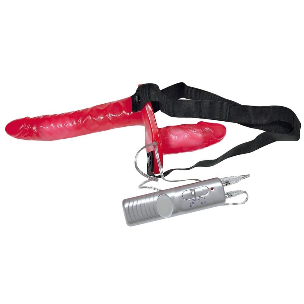 Bad Kitty Strap-On Duo Dildo Vibrator - SMRS.dk