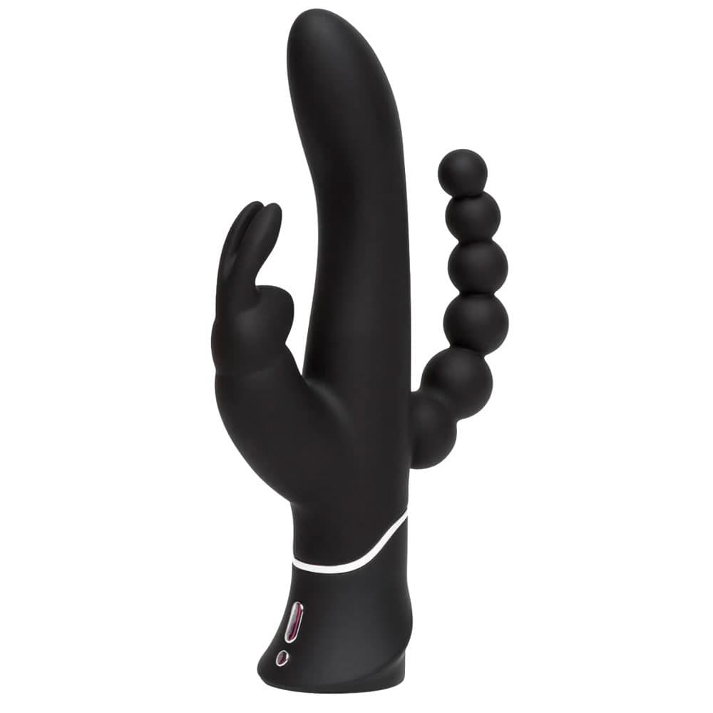 Rabbit Vibrator Triple Curve med Analkæde - SMRS.dk