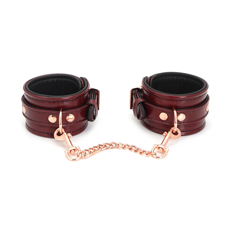Liebe Seele Vinrød - Læder Ankelmanchetter med Rose Gold - SMRS.dk