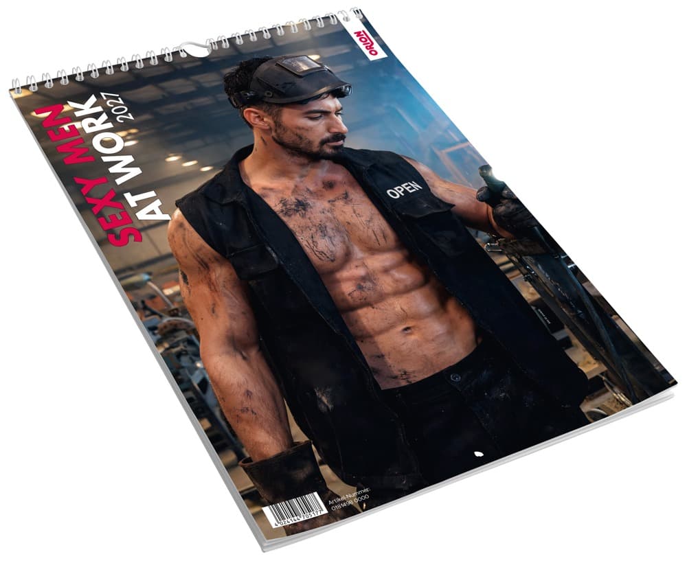 Pin-up-kalender "Sexy Men at Work 2027" i farver og i stort format - ORION Erotik Shop