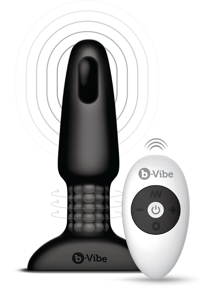 Anal plug "rimming" med vibration og rotation, radiofjernbetjening inkluderet - ORION Erotik Shop