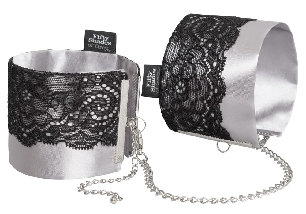 Håndlænke Play Nice Satin & Lace Wrist Cuffs, justerbare - ORION Erotik Shop