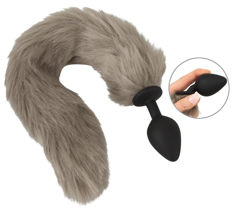 Analplug "fluffy tail" med lang kunstig pelshale - ORION Erotik Shop