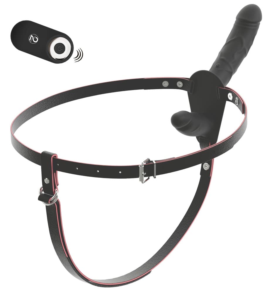 Strap-on "RC Vibrating Double" med udvendig og indvendig vibrator - ORION Erotik Shop
