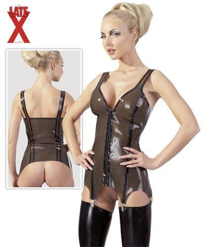 Latex corsage smoke-XXL - Sexshop.dk