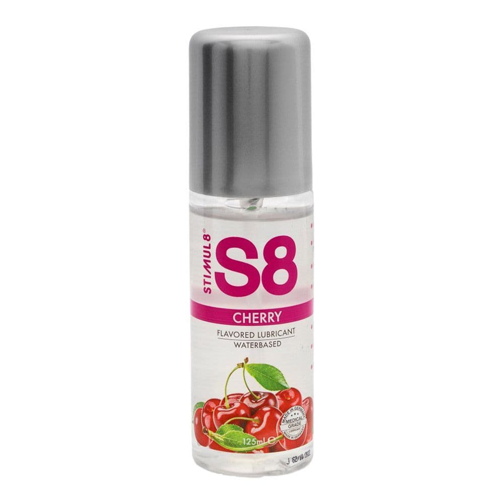 Stimul8 S8 vandbaseret glidecreme med lækker smag  -  125 ml-Kirsebær - Sexshop.dk