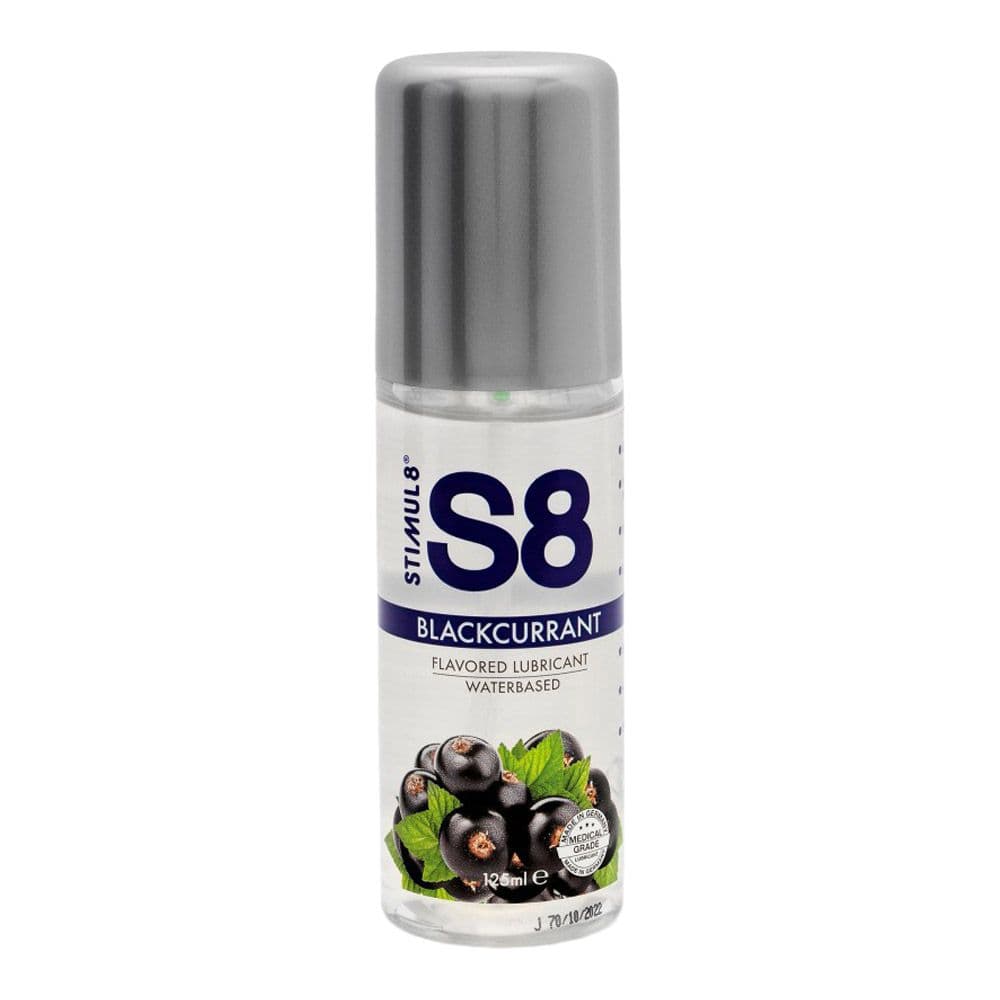 Stimul8 S8 vandbaseret glidecreme med lækker smag  -  125 ml-Solbær - Sexshop.dk