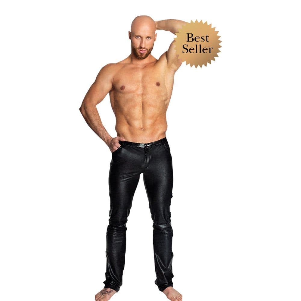 Noir Handmade Lange Brukser med Wetlook-3XL - Sexshop.dk