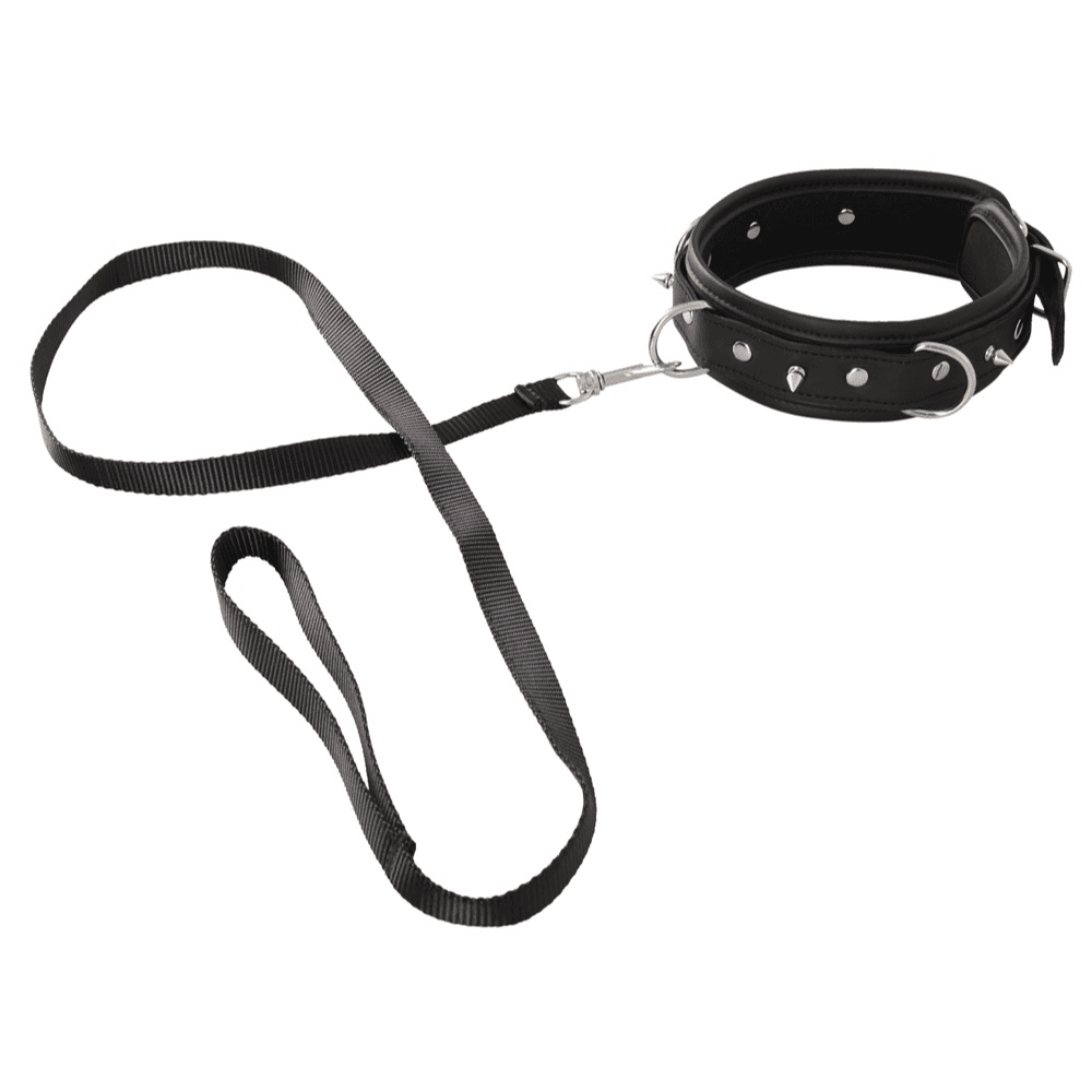 Vegan Fetish Halsbånd med Line i Læderlook - Sexshop.dk