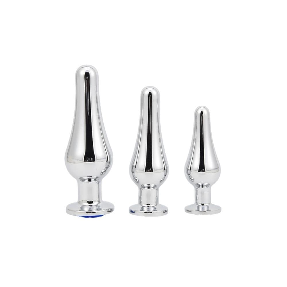 Diamond King - Stål Buttplug Sæt med Diamant - Sexshop.dk