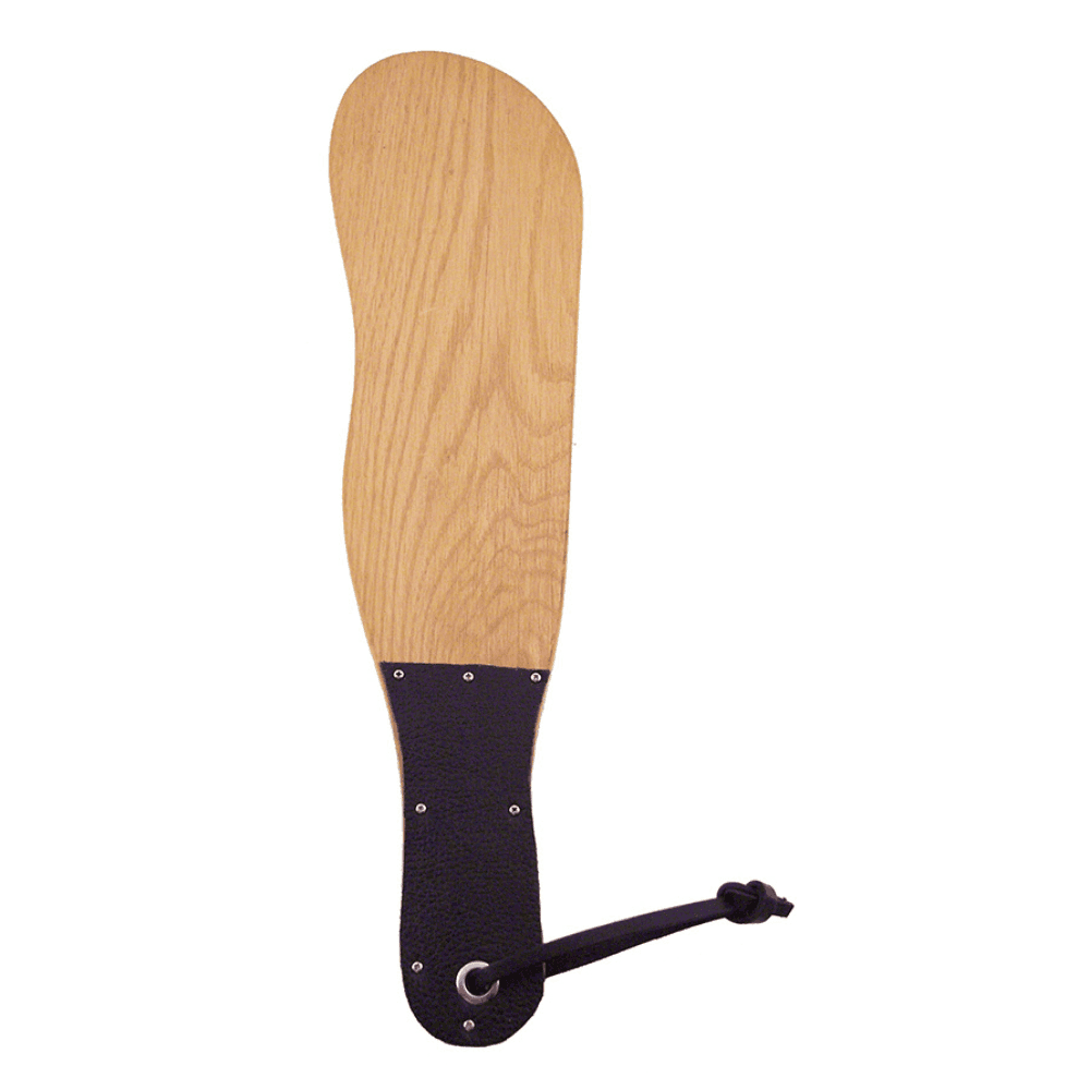 Træ Paddle i Støvleform med Gummiaftryk - Sexshop.dk