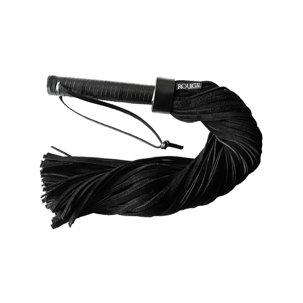 Lang Ruskinds Flogger med Læderhåndtag - Sexshop.dk