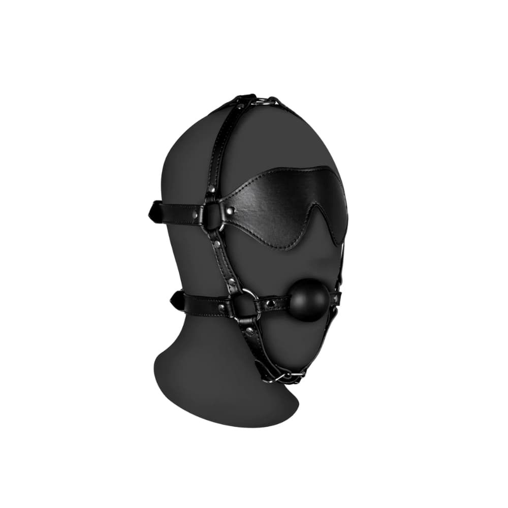 Ouch! Blindfold-hovedsele med Gag - Winkwink.dk