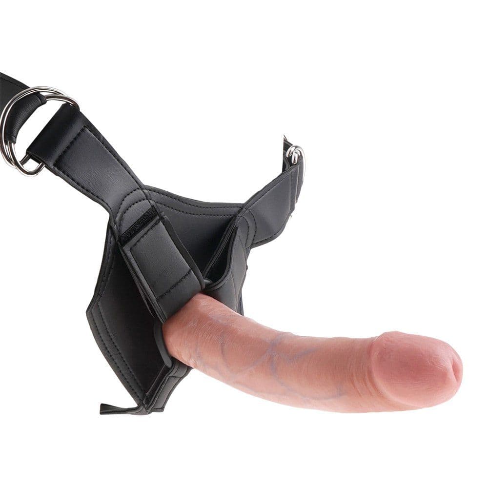 King Cock Strap-On Harness M/8" Dildo - Lys Hudfarvet - Winkwink.dk