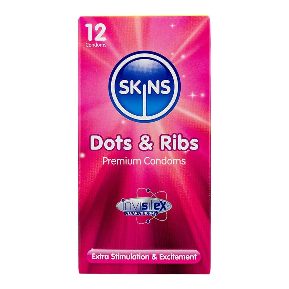 Skins Dots & Ribs  -  Kondomer Med Tekstur  -  12 stk. - Winkwink.dk