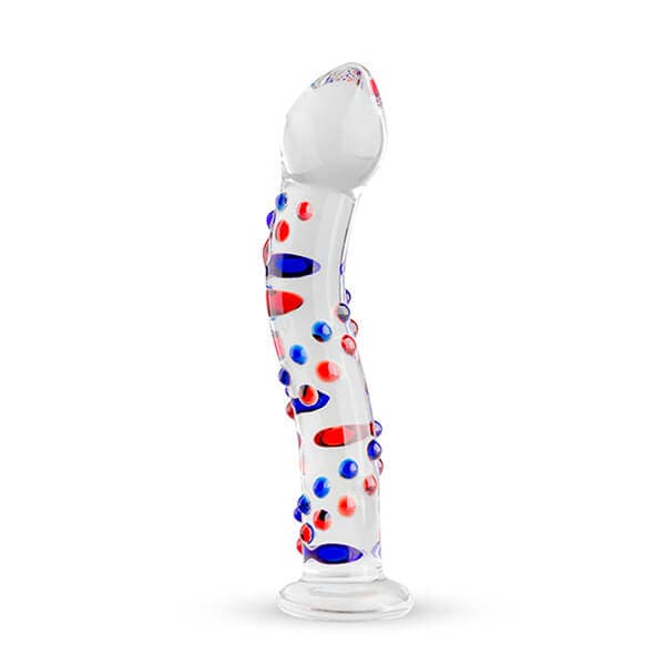 GILDO - GLAS G-PUNKT DILDO MED STIMULANS KNOPPER - Nautii.dk