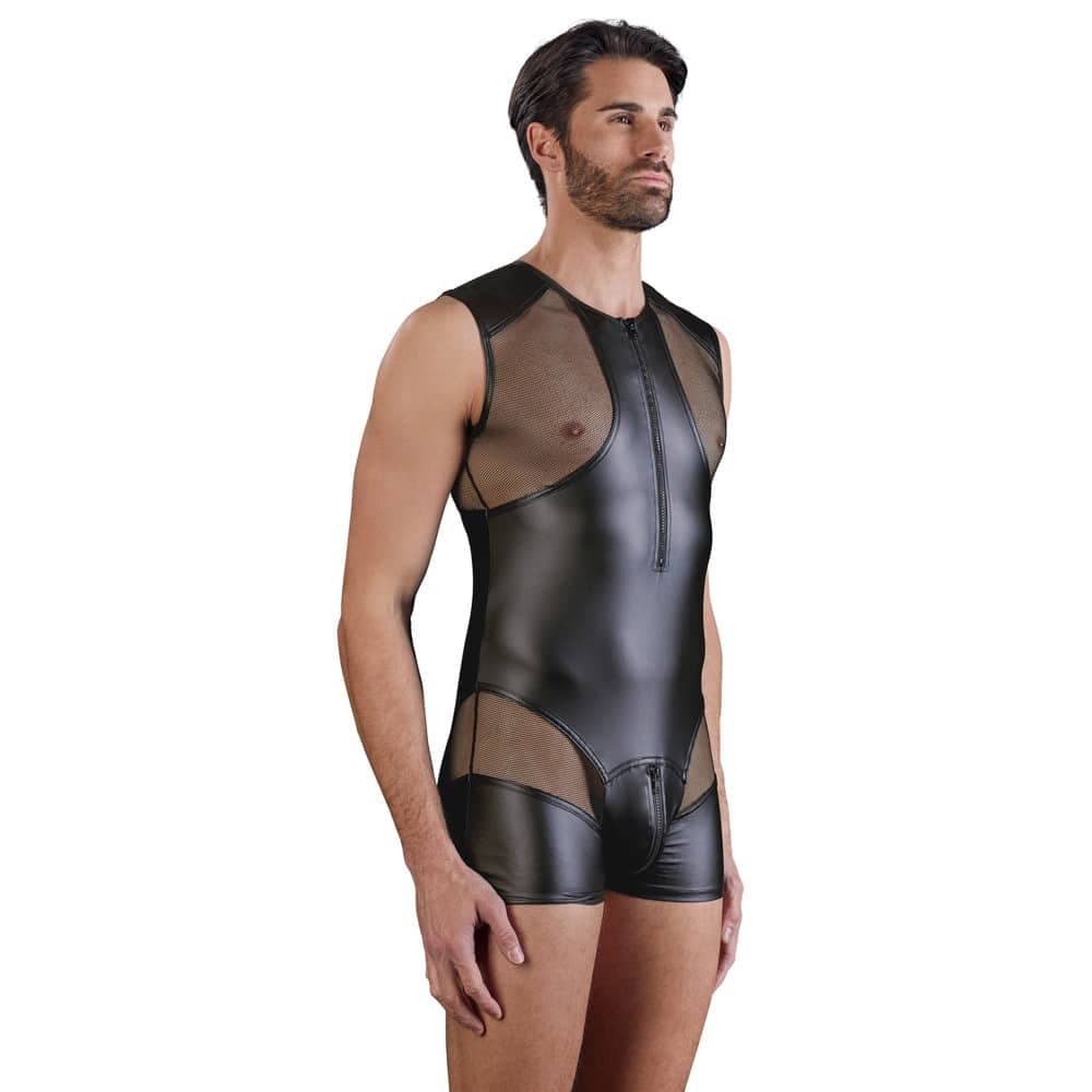 NEK Sort Jumpsuit til mænd i mat look - S - Private Play