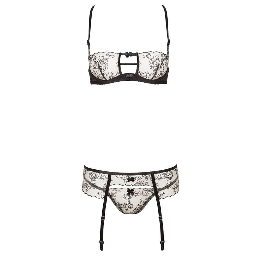 Beauty Night Fashion Philippa Hofteholder Sæt Nude og Sort - L/XL - Private Play