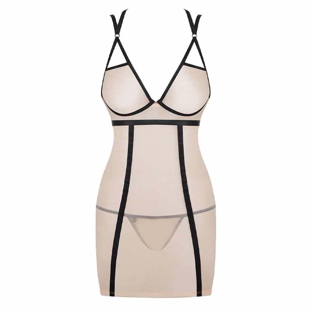 Obsessive Nudelia Chemise og G-Streng Nude - S/M - Private Play