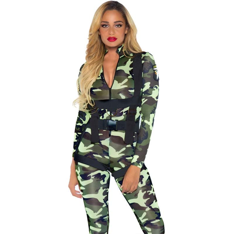 Leg Avenue Pretty Paratrooper Kostume Grøn - L - Private Play