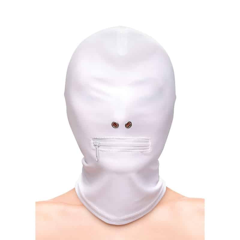 NS Novelties Fetish & Fashion Zippered Mouth Hood - Hvid - Private Play