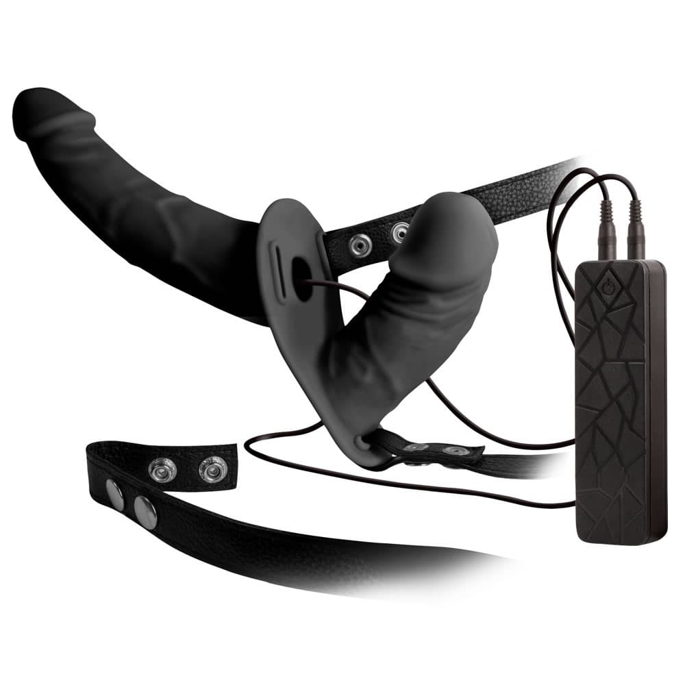 Double Thruster Dobbelt Strap-On Vibrator - SMRS.dk