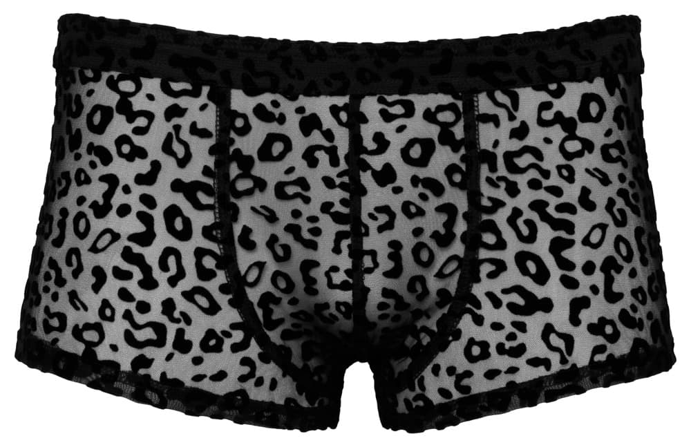 Bukser i fin powernet med leo velour fløjlsprint - ORION Erotik Shop