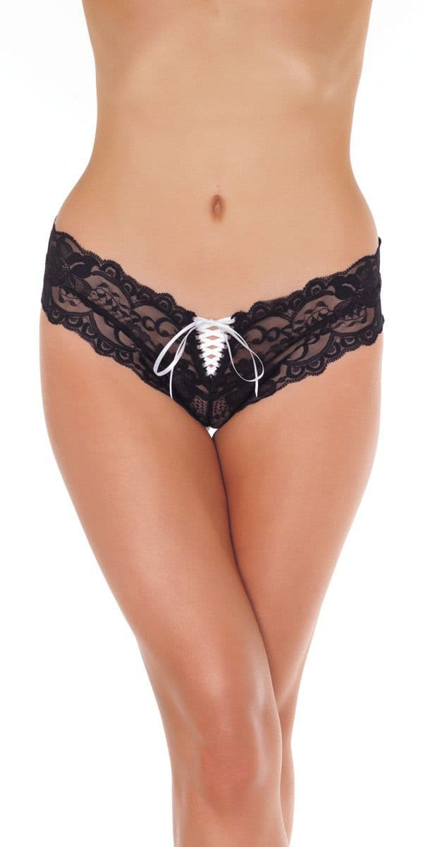 Rimba - Sorte Blonde trusser med bånd - Sexshop.dk