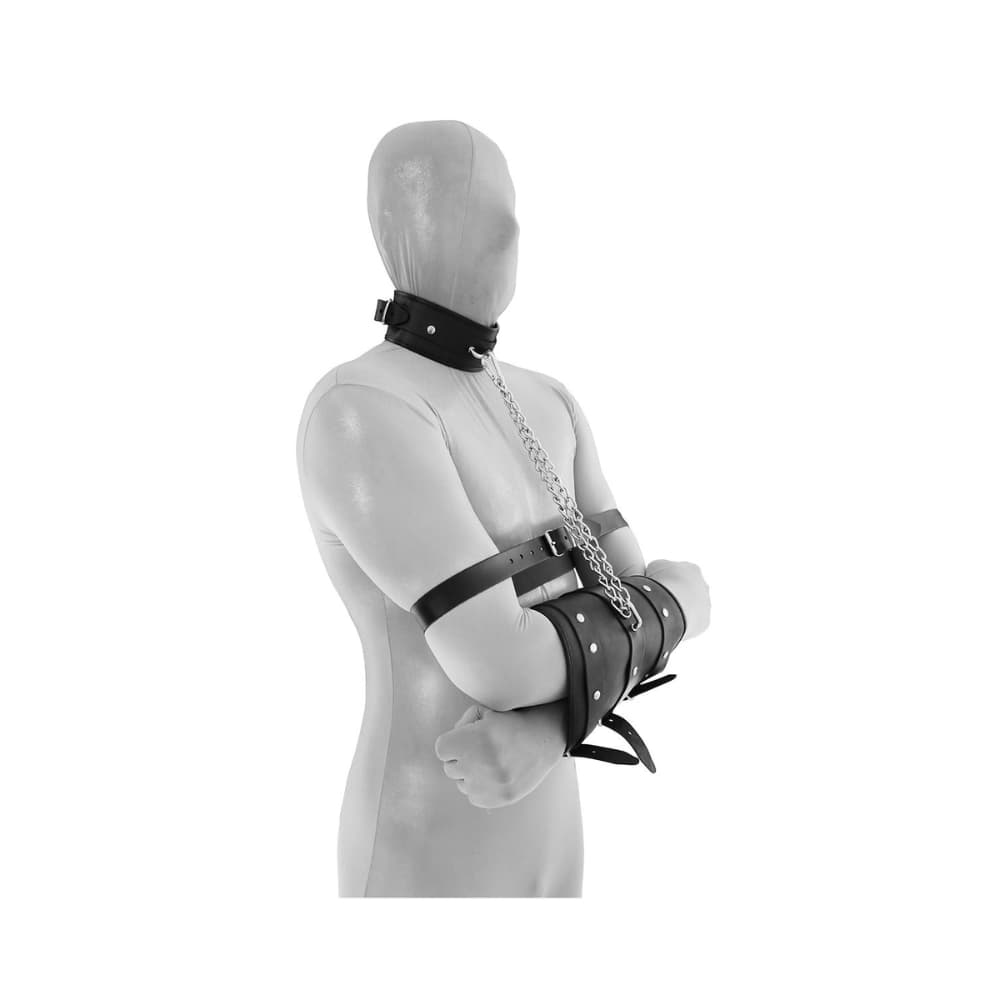 BDSM Læder Manchetter-og Halsbånd Sæt - Sexshop.dk