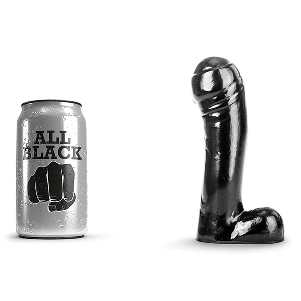 All Black 44 - Realistisk Dildo med Stort Hoved - Sexshop.dk