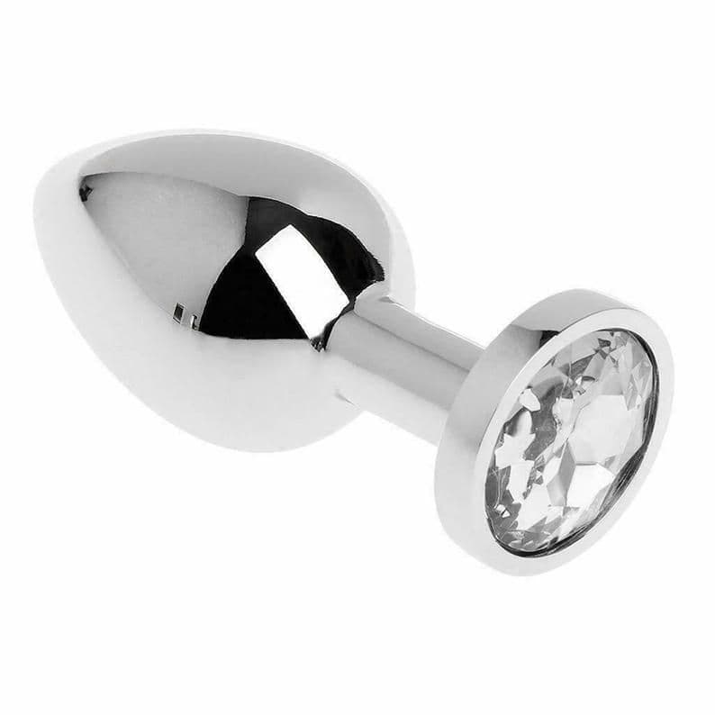 Diamond King Stål Buttplug med Diamant - Medium - Winkwink.dk